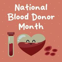 nazionale sangue donatore mese vettore illustrazione