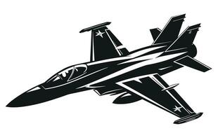 combattente Jet silhouette. Jet combattente aereo silhouette. vettore