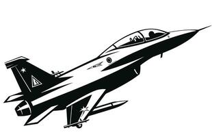 combattente Jet silhouette. Jet combattente aereo silhouette. vettore