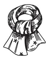 scarabocchio di leggero sciarpa. schema disegno di primavera accessorio. mano disegnato vettore illustrazione clipart isolato su bianca.