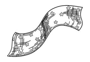 scarabocchio di leggero sciarpa. schema disegno di primavera accessorio. mano disegnato vettore illustrazione clipart isolato su bianca.