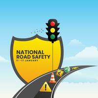 creativo modificabile modello design per nazionale strada sicurezza settimana. 1 per 17 gennaio ogni anno, adatto per manifesti, striscioni, campagne e saluto carte. vettore