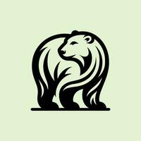 orso essenza, monocromatico logo eleganza vettore