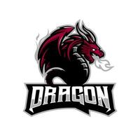 draghi volare e respirare fuoco logo per squadra sport e esport gioco vettore