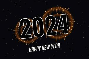 contento nuovo anno 2024 piazza modello con 3d sospeso numero. saluto concetto per 2024 nuovo anno celebrazione vettore