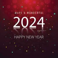 contento nuovo anno 2024 piazza modello con 3d sospeso numero. saluto concetto per 2024 nuovo anno celebrazione vettore