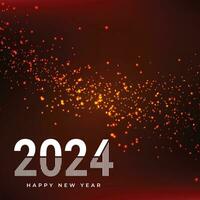 contento nuovo anno 2024 piazza modello con 3d sospeso numero. saluto concetto per 2024 nuovo anno celebrazione vettore