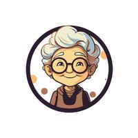 ai generato carino nonna classico nonna icona illustrazione vettore