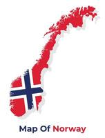 vettore carta geografica di Norvegia con nazionale bandiera