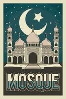 retrò Vintage ▾ moschea manifesto vettore