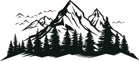 mano disegnato montagne sagome per alto montagna icona, vettore illustrazione. ai generato illustrazione.