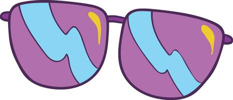 estate festa occhiali da sole, estate e moda oggetti icona concetto. estate brillante occhiali da sole con ombra, alla moda occhiali da sole con piazza telaio vettore
