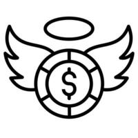 angelo investimento icona linea vettore illustrazione