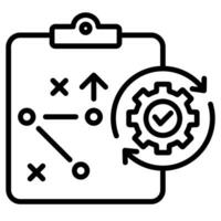 strategia esecuzione icona linea vettore illustrazione