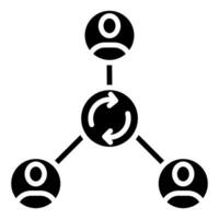 stakeholder sincronizzazione icona linea vettore illustrazione
