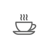 grigio tazza di caffè linea arte icona isolato su bianca sfondo. tazza piatto icona. magro linea segni per design logo, visitare carta, eccetera. singolo alto qualità schema simbolo per ragnatela design o mobile app. vettore