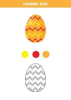 colore carino cartone animato Pasqua uovo. foglio di lavoro per bambini. vettore
