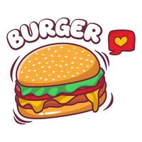vettore hamburger portafortuna logo modello