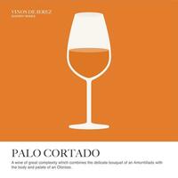 palo Cortado specifica foglio. Sherry vino. illustrato guida per barre, ristoranti, turista guide, enciclopedie vettore
