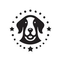 cane testa icona. piatto stile. cartone animato cane viso. vettore illustrazione. silhouette semplice. animale logotipo concetto. logo design modello.