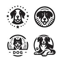 cane testa icona. piatto stile. cartone animato cane viso. vettore illustrazione. silhouette semplice. animale logotipo concetto. logo design modello.