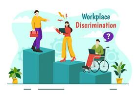 posto di lavoro discriminazione vettore design illustrazione di dipendente con sessuale molestia e Disabilitato persona per pari occupazione opportunità