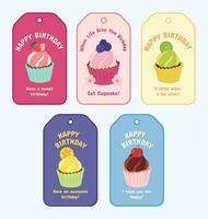 carino Cupcake disegni decorazione frutta vettore