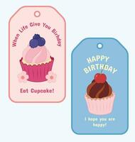 carino Cupcake disegni decorazione frutta vettore