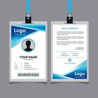 pulito blu geometrico id carta design vettore