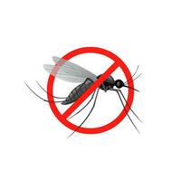 anti zanzara simbolo con rosso proibito cartello vettore