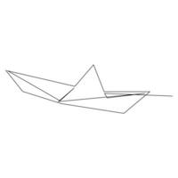 continuo carta barca singolo linea schema vettore arte disegno e semplice uno linea minimalista design