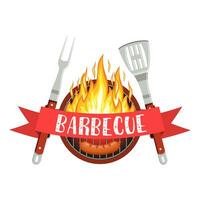 barbecue festa logo vettore