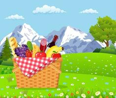 picnic nel il montagne vettore