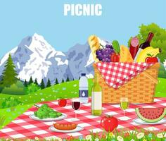 picnic nel il montagne vettore