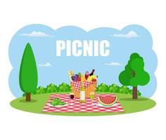 all'aperto picnic nel parco vettore