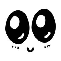 kawaii carino viso. in stile manga occhi e bocca. divertente cartone animato giapponese emoticon nel diverso espressioni, mega grande impostare. espressione anime personaggio e emoticon viso illustrazione. sfondo. Stampa. vettore
