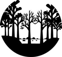 foresta - minimalista e piatto logo - vettore illustrazione