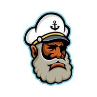Capitano del Mar Nero o mascotte skipper vettore