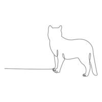 continuo uno linea disegno gatto. gattino gatto singolo linea arte vettore illustrazione