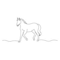 cavallo nel continuo linea arte disegno. cavallo logo. nero e bianca vettore illustrazione