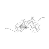 bicicletta singolo continuo linea disegno . di moda uno linea disegnare design vettore illustrazione