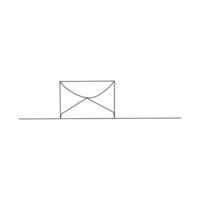 Busta lettera continuo uno linea disegno. e-mail Messaggio inviare lettera Spedire illustrazione schizzo schema vettore