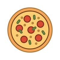 semplice colorato Pizza icona o logo con colorato schema vettore design. piatto stile, cartone animato illustrazione clipart. versatile e vivace Pizza grafico per vario creativo usi