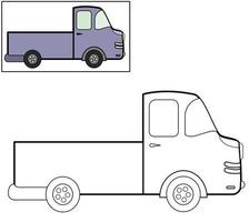 vettore di schizzo di camioncino. disegno di illustrazione da colorare per bambini, tema per bambini