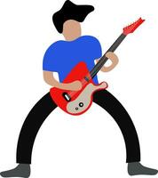 vettore piatto design illustrazione di un' personaggio giocando un' metallo o punk ,roccia chitarra