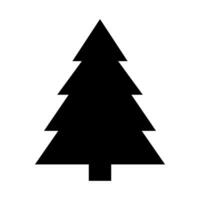 Natale albero nero silhouette icona isolato vettore illustrazione