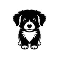 vettore illustrazione logo icona cucciolo silhouette contro un' bianca fondale