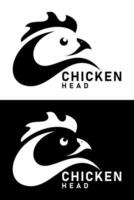 pollo testa logo design vettore