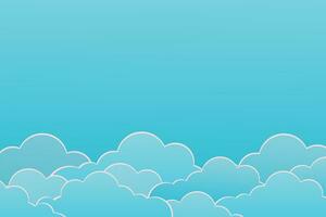 Cloudscape blu nube carta tagliare design vettore illustrazione.