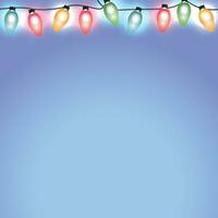 colorato Natale vacanza luci su blu sfondo vettore